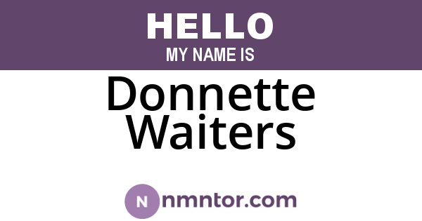 Donnette Waiters