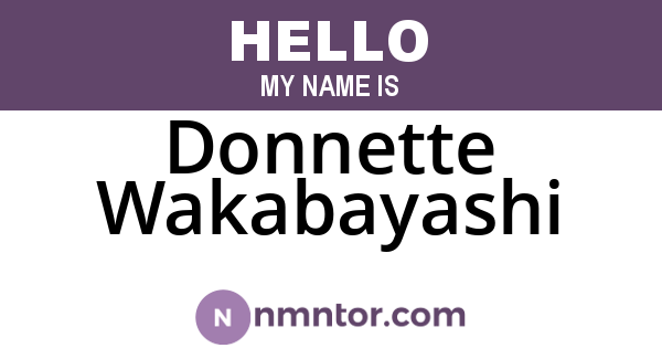 Donnette Wakabayashi