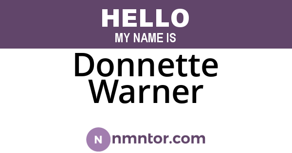Donnette Warner