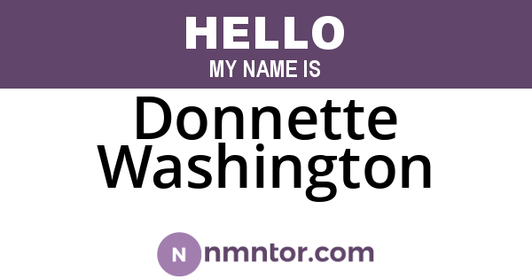 Donnette Washington
