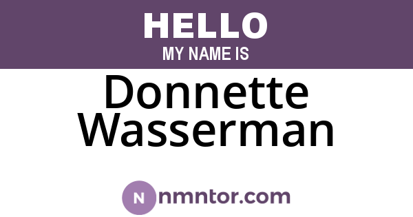Donnette Wasserman