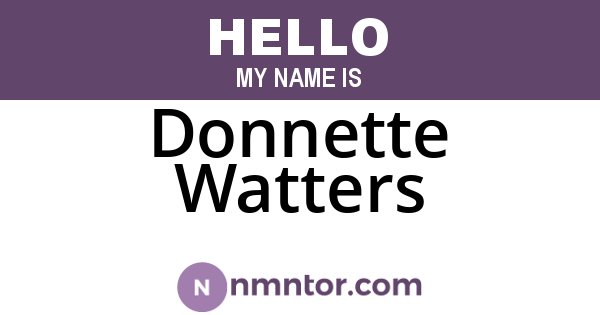 Donnette Watters