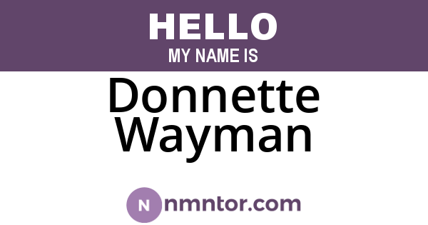 Donnette Wayman
