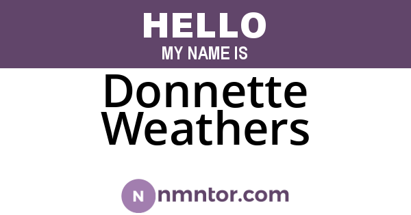 Donnette Weathers