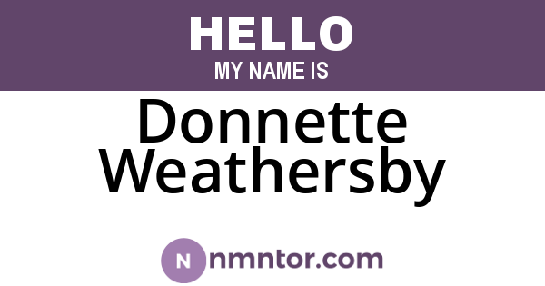 Donnette Weathersby
