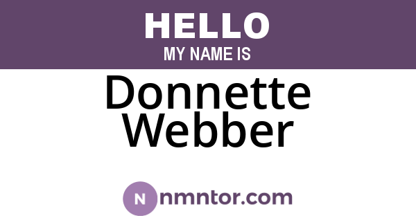 Donnette Webber