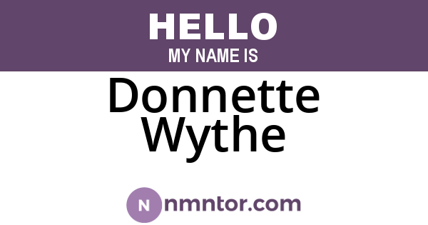 Donnette Wythe