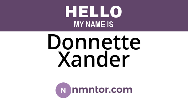 Donnette Xander