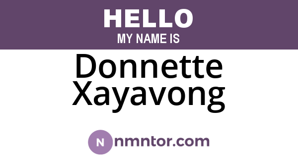 Donnette Xayavong
