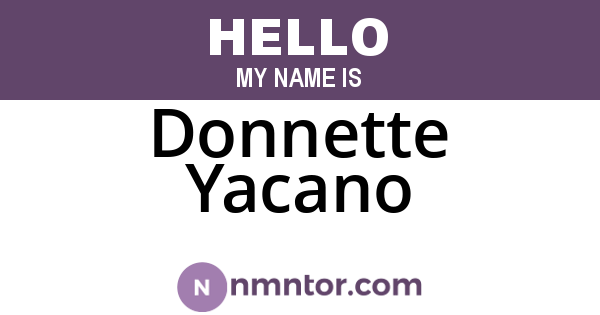 Donnette Yacano