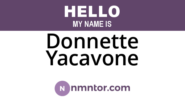 Donnette Yacavone