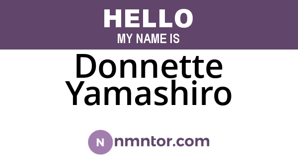 Donnette Yamashiro
