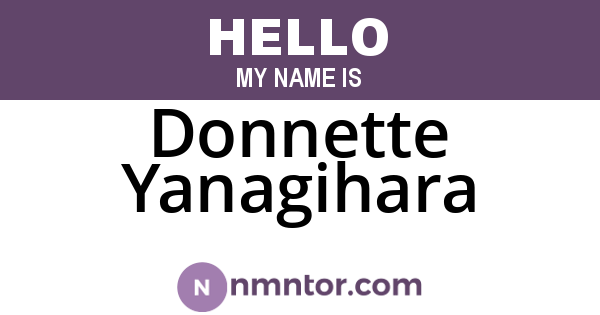 Donnette Yanagihara