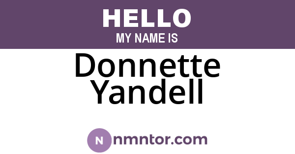 Donnette Yandell