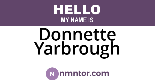 Donnette Yarbrough