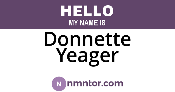 Donnette Yeager
