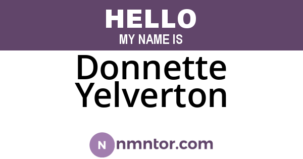 Donnette Yelverton