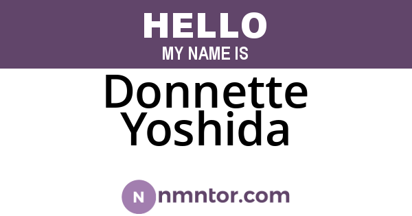 Donnette Yoshida