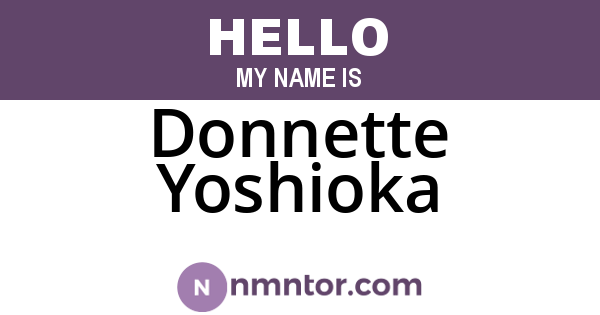 Donnette Yoshioka