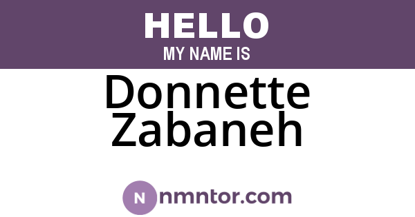 Donnette Zabaneh