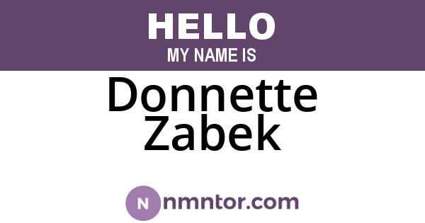 Donnette Zabek