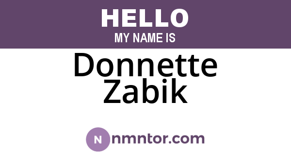 Donnette Zabik