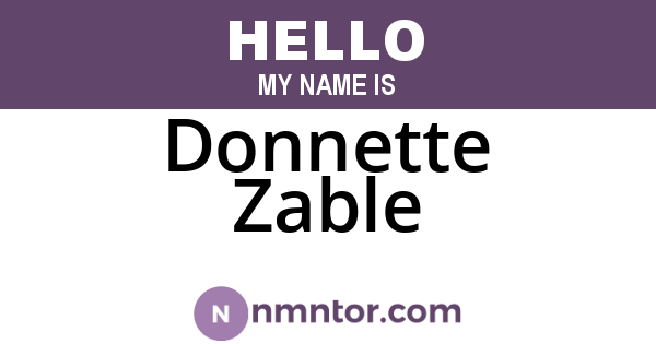 Donnette Zable