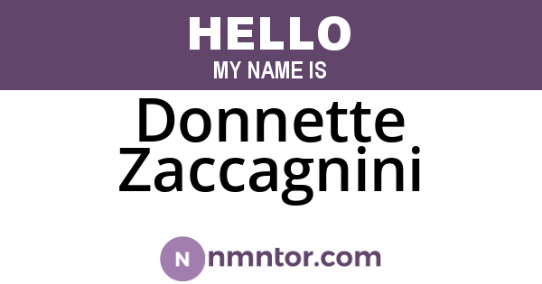 Donnette Zaccagnini