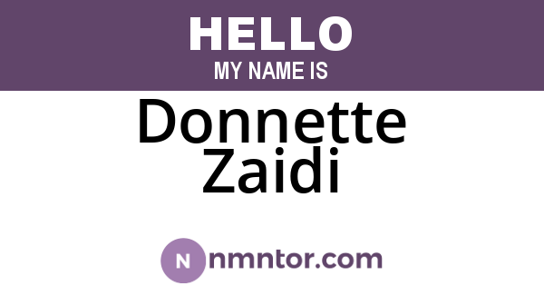 Donnette Zaidi