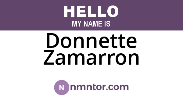 Donnette Zamarron