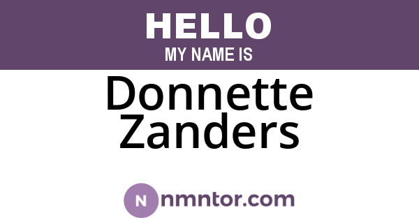Donnette Zanders