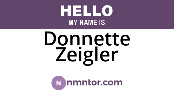 Donnette Zeigler
