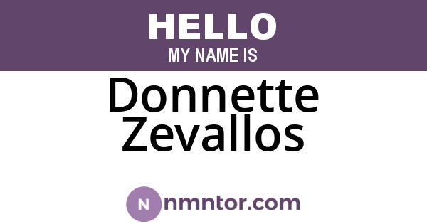 Donnette Zevallos