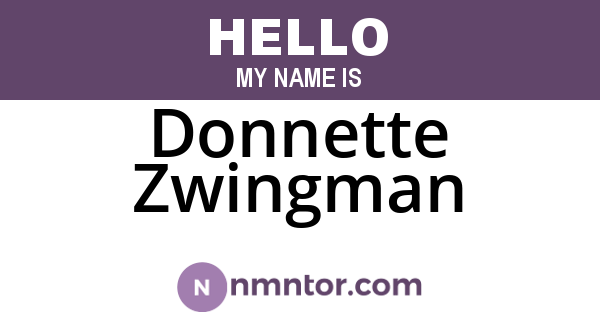 Donnette Zwingman