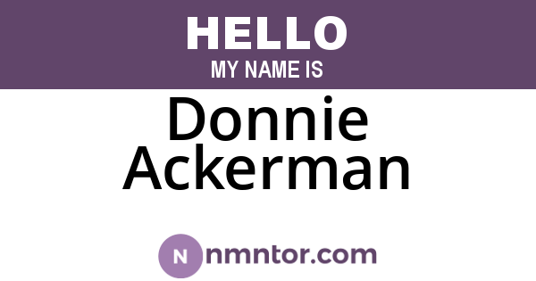 Donnie Ackerman