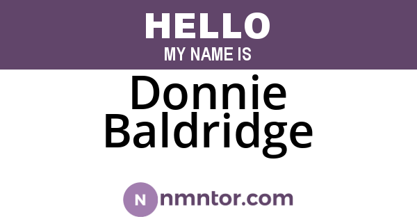 Donnie Baldridge