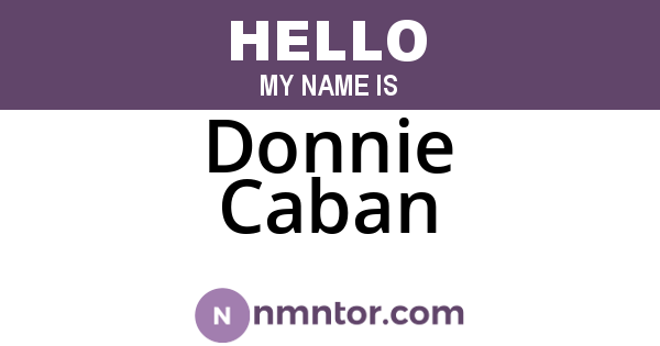 Donnie Caban