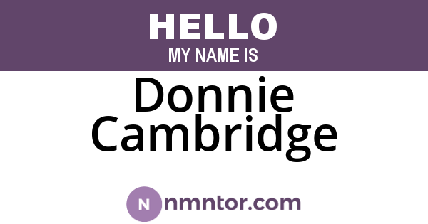 Donnie Cambridge