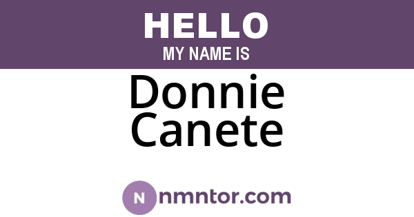 Donnie Canete
