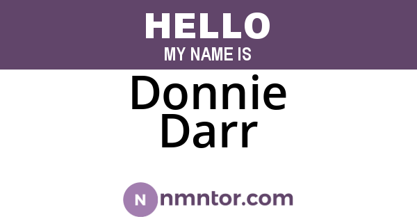Donnie Darr