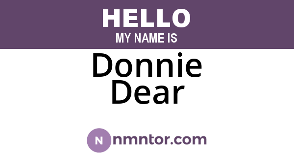 Donnie Dear