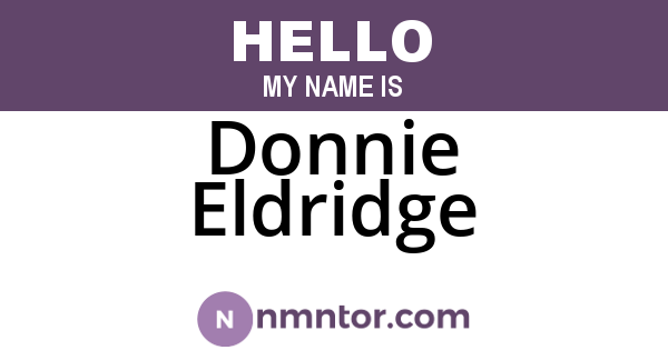 Donnie Eldridge