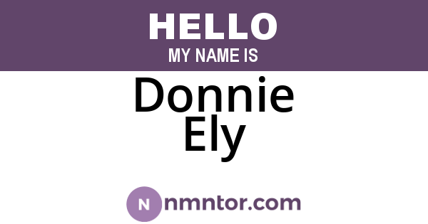 Donnie Ely