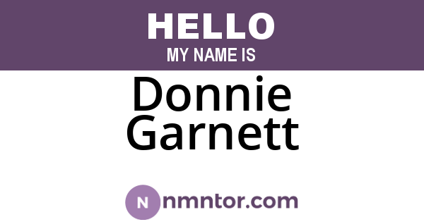 Donnie Garnett