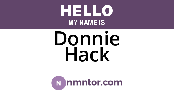 Donnie Hack