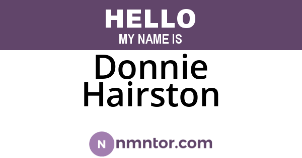 Donnie Hairston