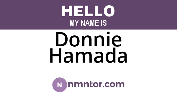 Donnie Hamada