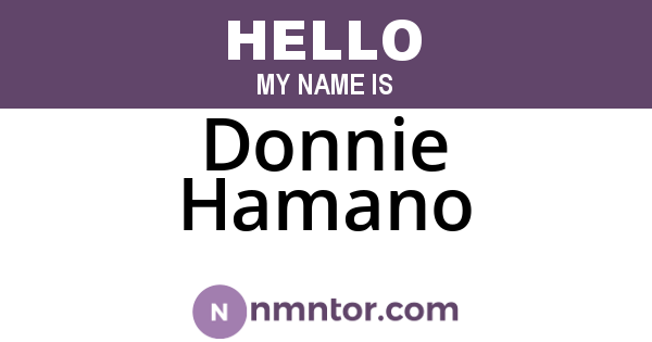 Donnie Hamano