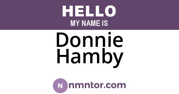 Donnie Hamby