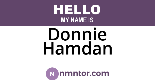 Donnie Hamdan